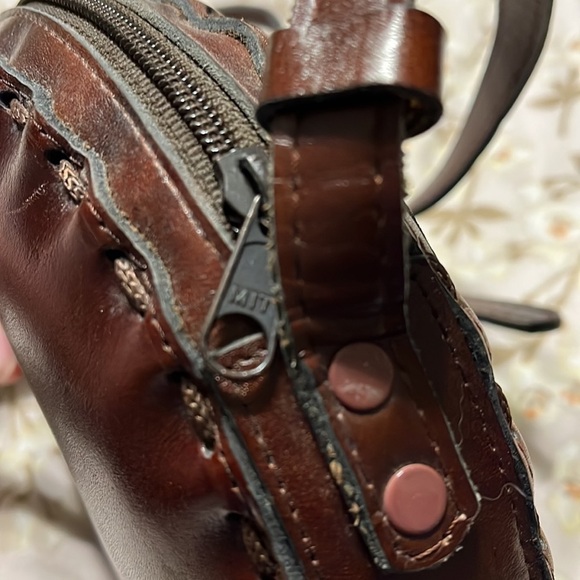 vintage 60’s 70’s EQBAL Leather Circle Purse Shoulder Bag - Picture 4 of 6